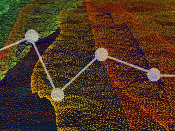 image of data points over lidar data