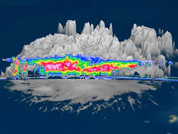 image of CloudSat precipitation data