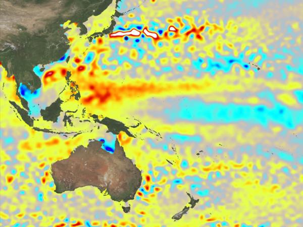 image of la nina data in Pacific ocean