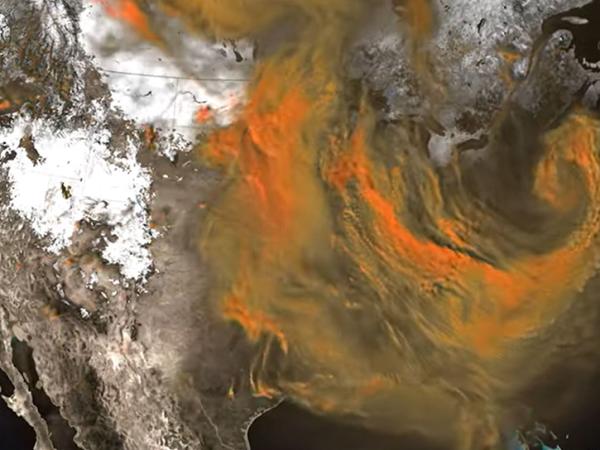 Earth and the ozone layer over the United States