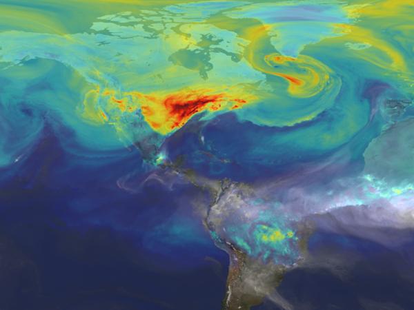 carbon emissions data over the Americas