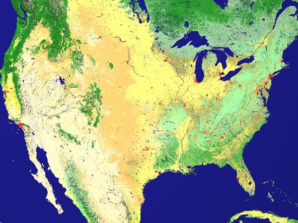MODIS land over data over the United States