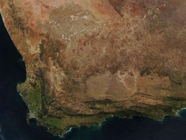 satellite view of South Africa