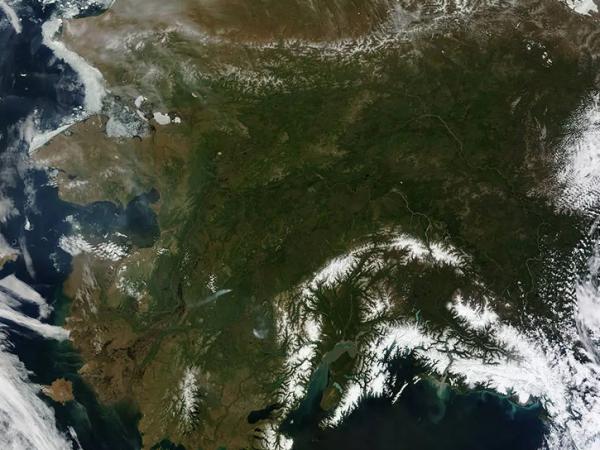 snow covered land in Alaska