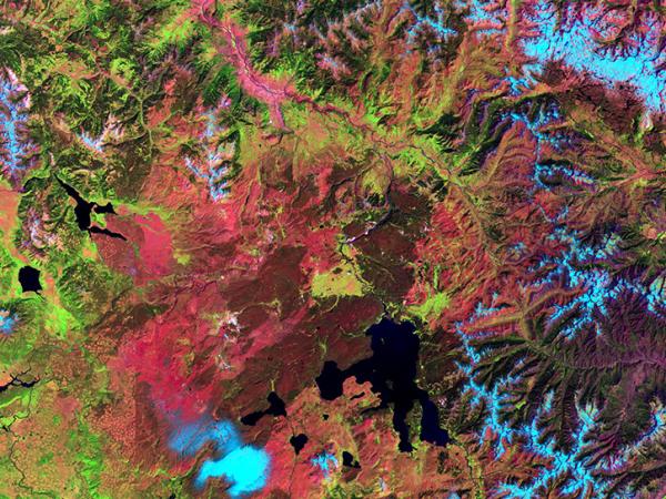 Landsat 7 image of Yellowstone National Park