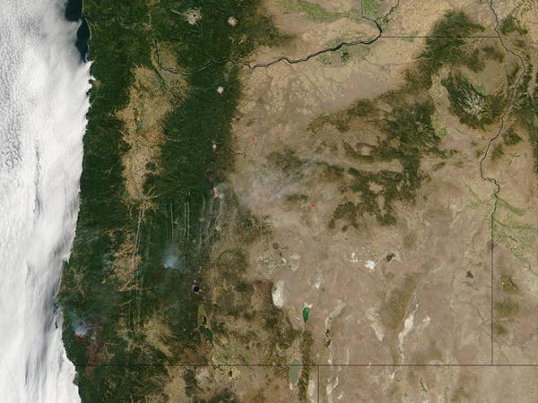 satellite image of Oregon
