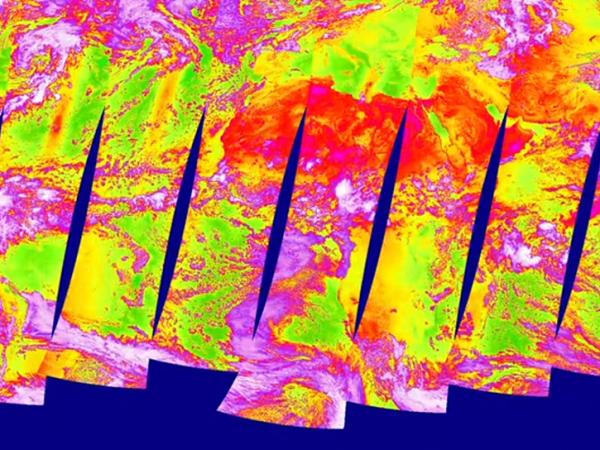 top-of-atmosphere reflectance through the 213 available bands for July 1, 2019