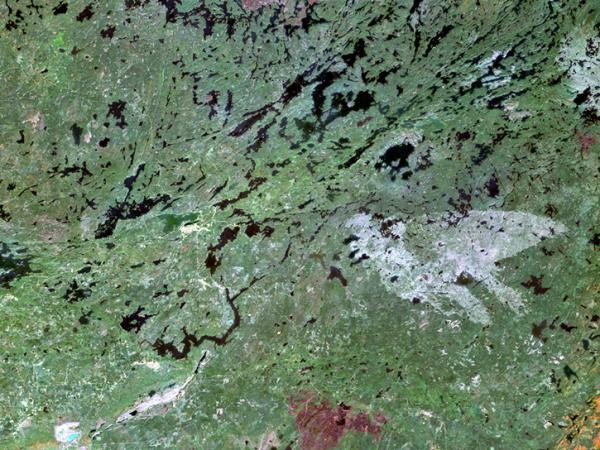 satellite image of Superior National Forest