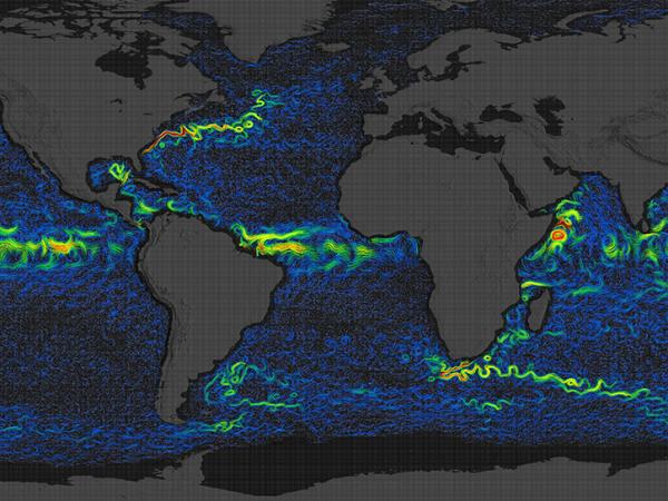 ocean surface current data from the OSCAR project