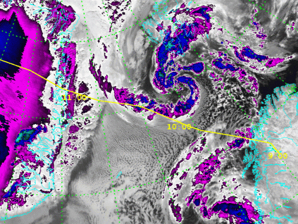 Weather Data from the NOAA 14 instrument taken at the time of the SOLVE flight on Dec. 16th, 1999