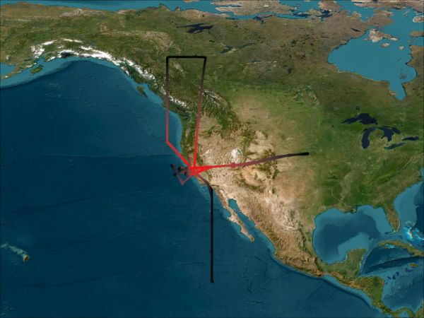 SPADE Flightpaths above North America