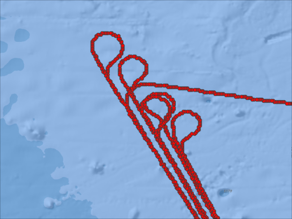 SPADE Flightpaths above the Pacific Ocean