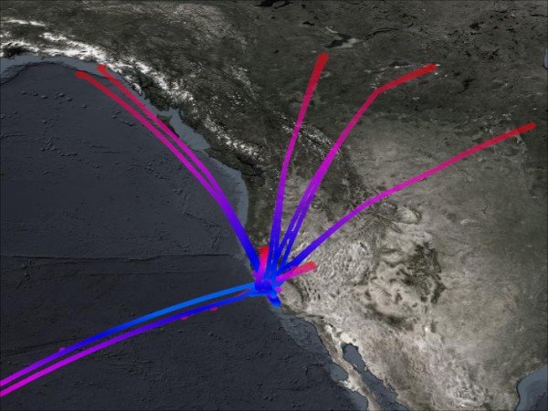 STRAT Flightpaths above North America