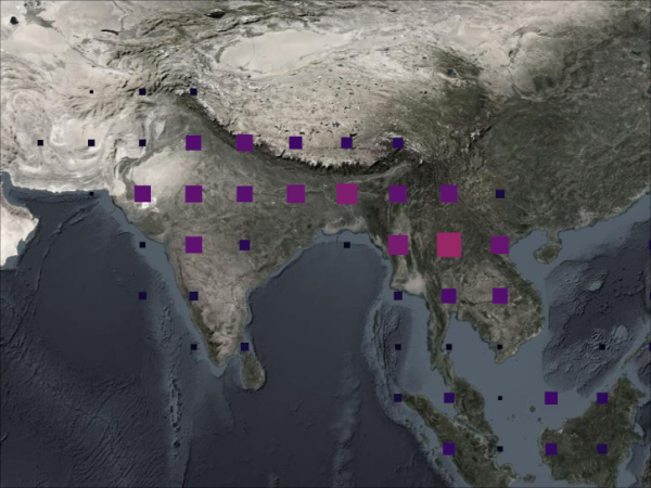 1980 Total Biomass Burned in Southeast Asia from the BIO_BURN Dataset