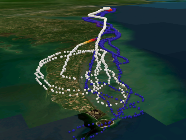 CITE-3 3D Flightpath above Virginia's Eastern Shore