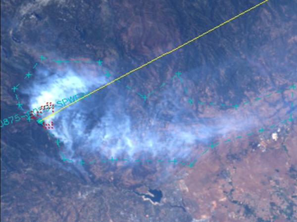 composite image of data captured during the MISR wildfre campaign