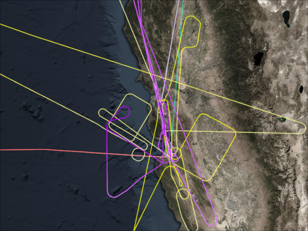 POLARIS ER-2 Flightpaths above California