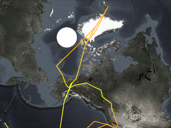 TOTE-VOTE Flightpaths above Alaska 