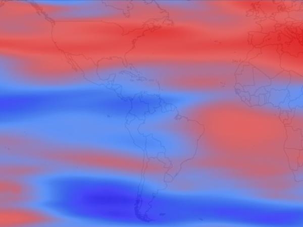 visualization of tropospheric column ozone levels