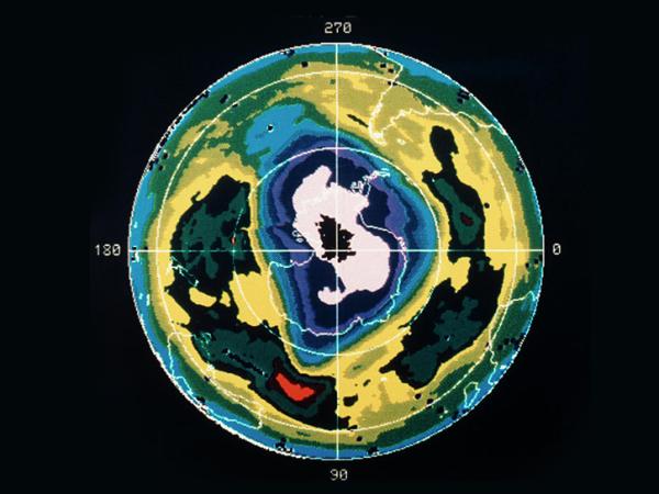 NIMBUS 7 TOMS ozone map of Antarctica