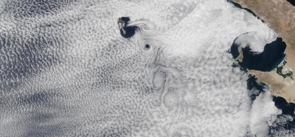 This is an image of Von Karmen vortices. 