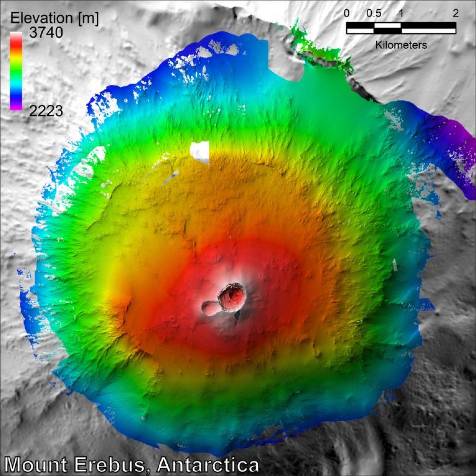 This is a digital elevation model of Mt. Erebus. 