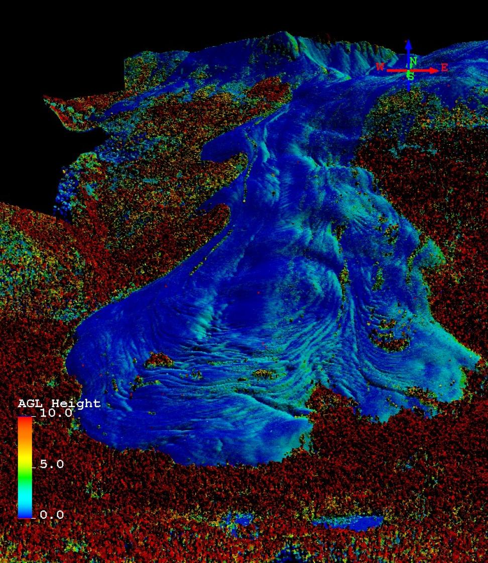 UASL sensor image of Sourdough Rock Glacier. 