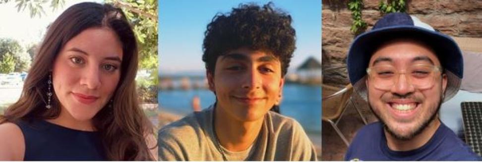 2023 GES DISC interns Lisette Kamper-Hinson (left) and Armin Rezaiyan-Nojani (middle), and Zachariah Abueg