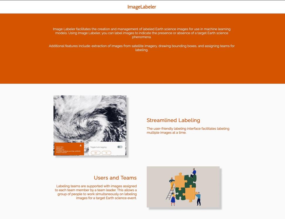 Screenshot of the image labeler website