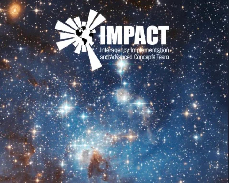 IMPACT logo superimposed on a starry galaxy