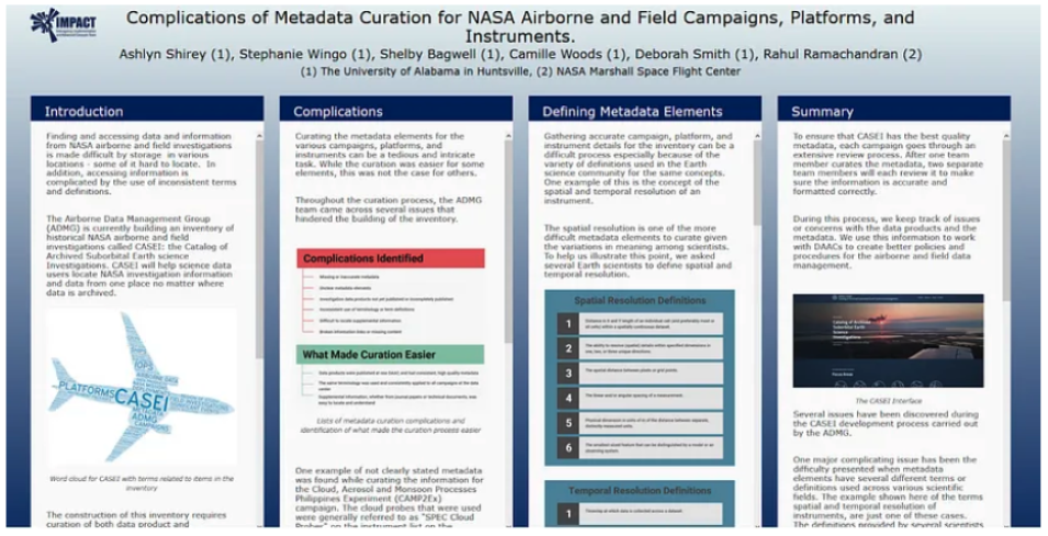 Poster from AGU 2020 explaining the complications of metadata curation.
