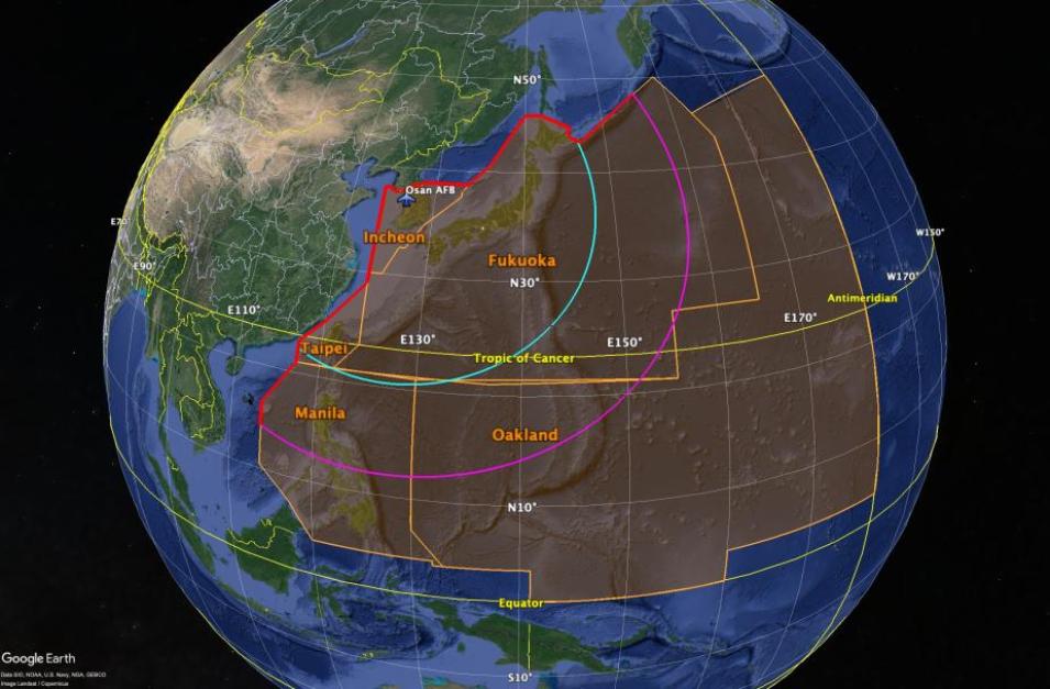 A globe with the ACCLIP study regions and flight maps