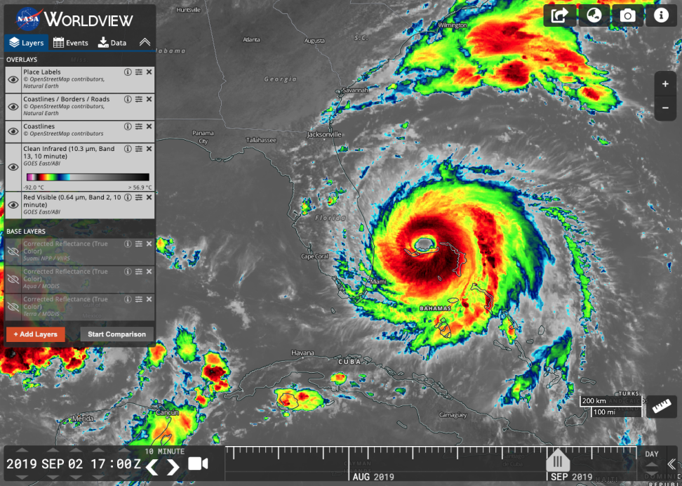 A clean infrared image of a tropical weather system.