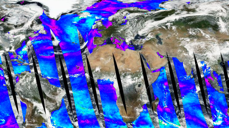Screenshot showing Wind Speed near real-time product available through GIBS