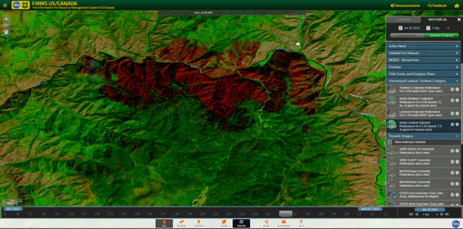 HLS false color image acquired on July 26, 2022 by Landsat 9