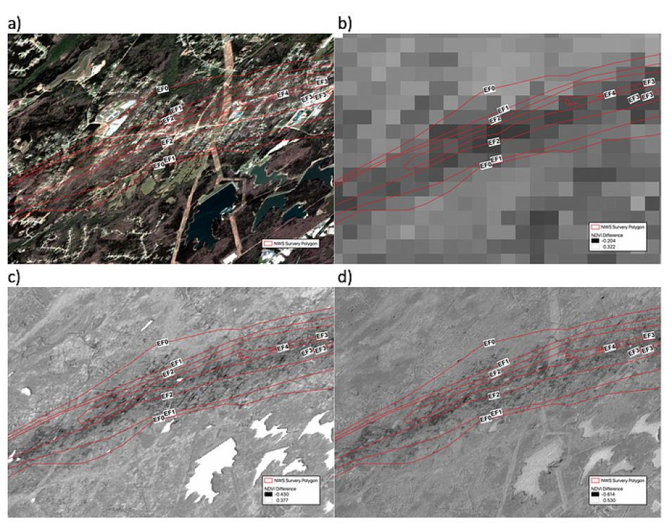 Four raw images of the 25 March 2021 Newnan, GA tornado.