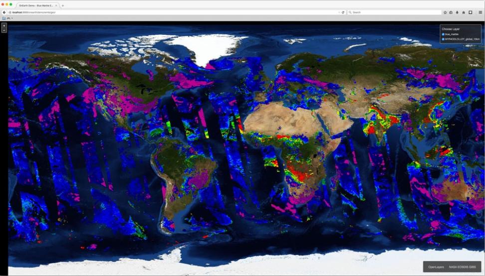 Screenshot of demo imagery for OnEarth-Boxes