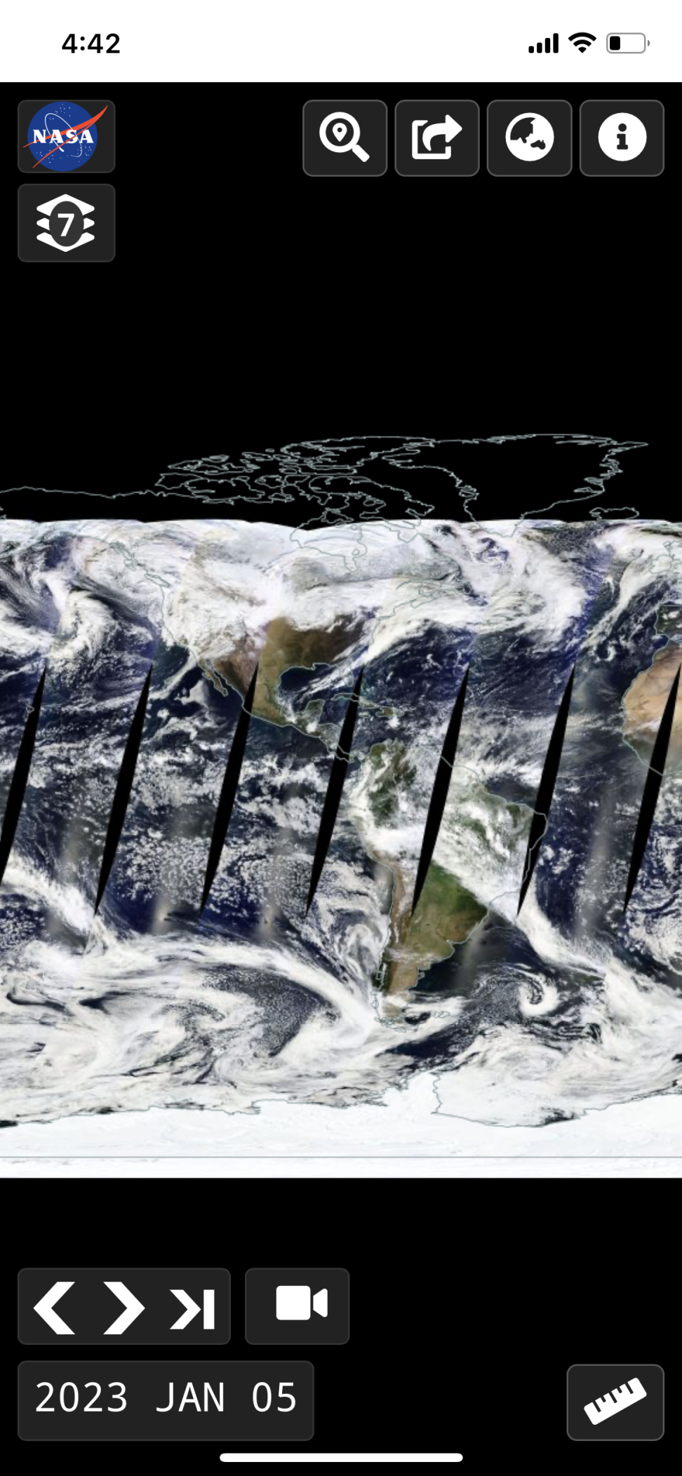 Screenshot of the worldview mobile app with PWA features