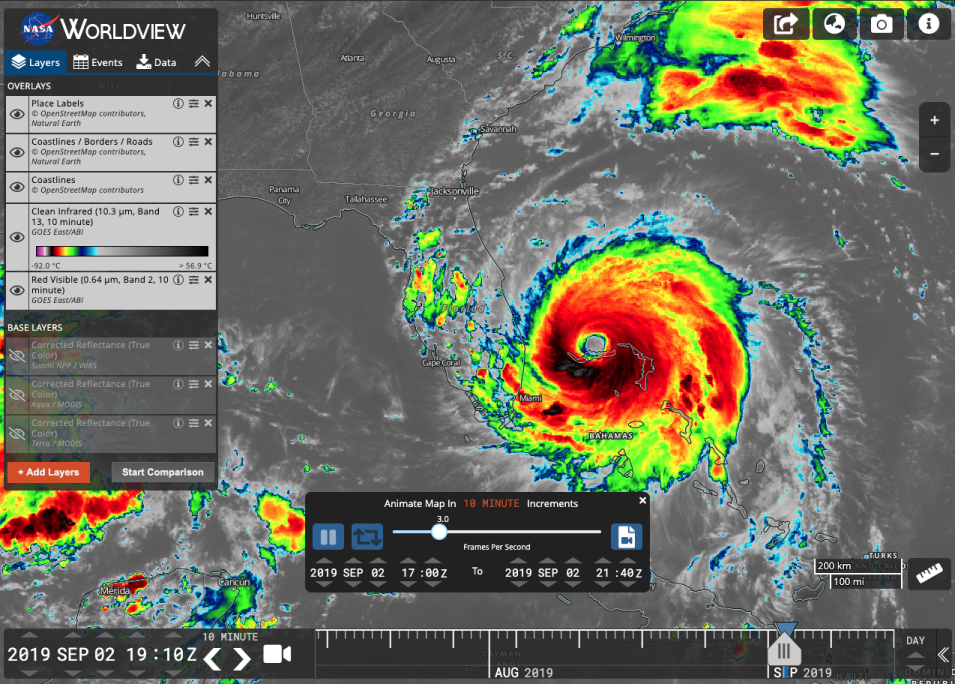 Screenshot of a tropical weather system in infrared and how to animate it