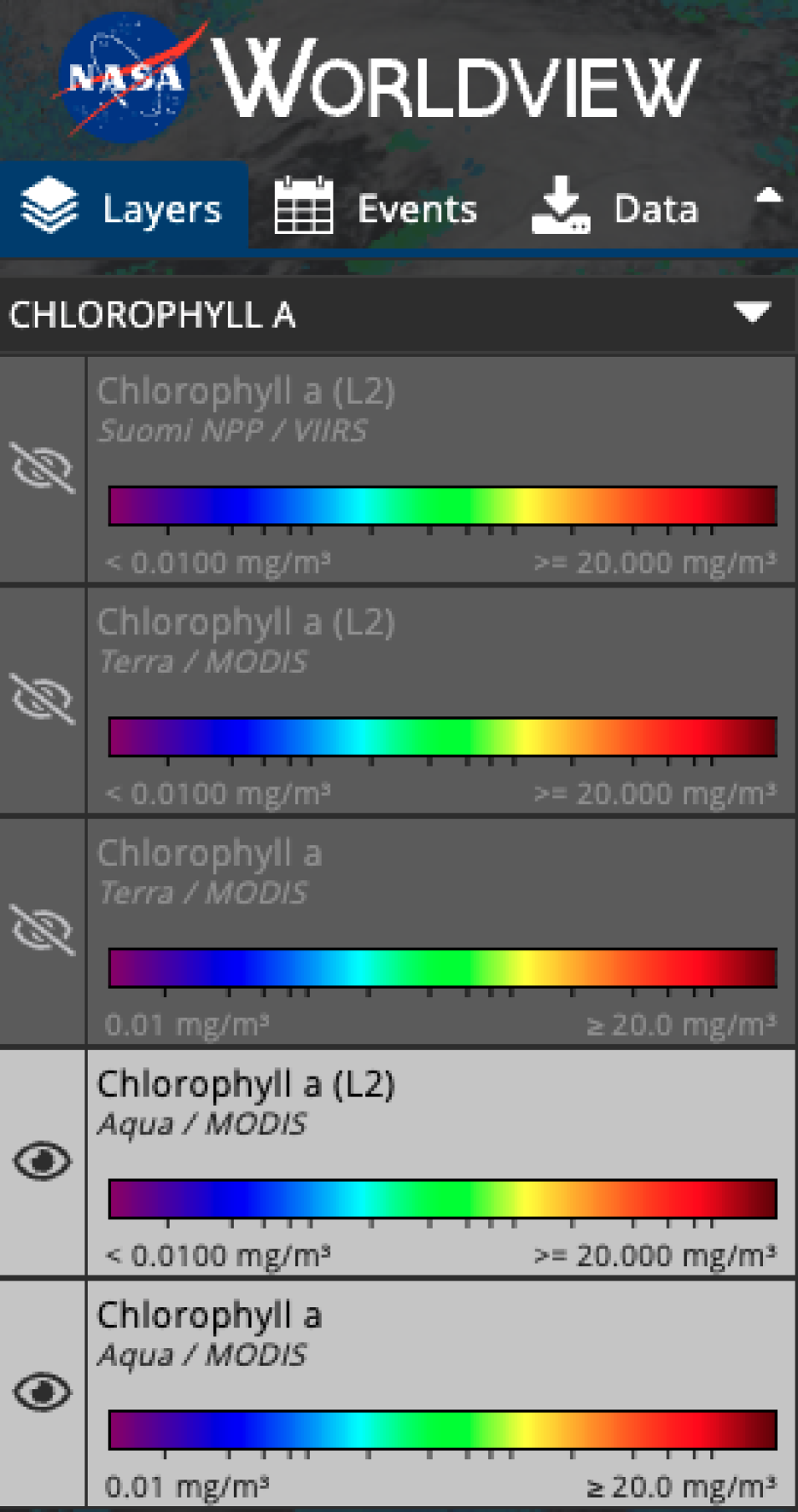 Screenshot showing the new colormap legend and color ramps.
