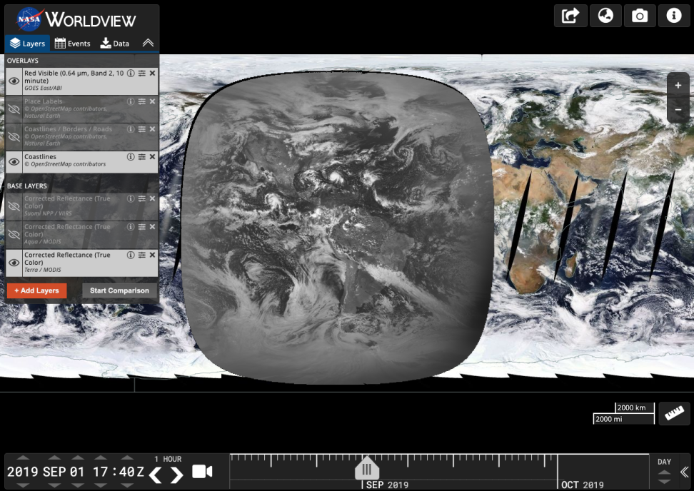 Screenshot showing the selection of the red visible layer.