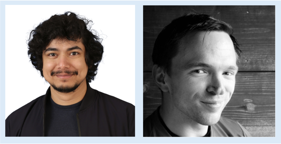 side-by-side headshots of Dr. Roy (left image) and Dr. Schmude (right image)