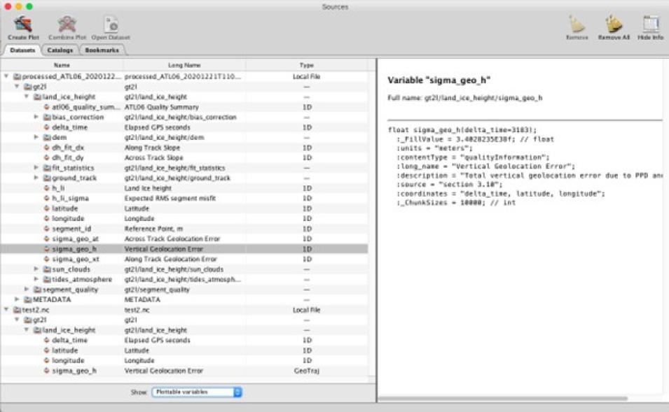A screenshot of the Panoply software environment demonstrating a deviation from the CF Conventions.