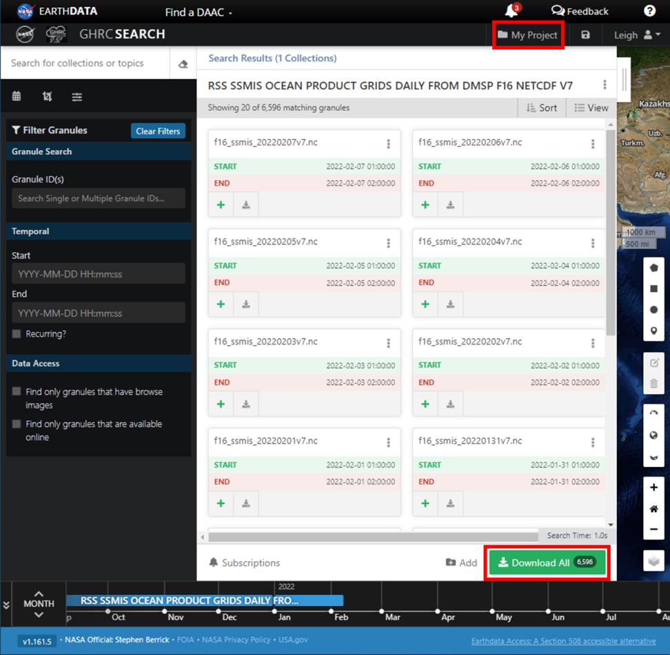 The My Projects in the upper right corner and the Download all button at the bottom right corner are highlighted in red boxes.