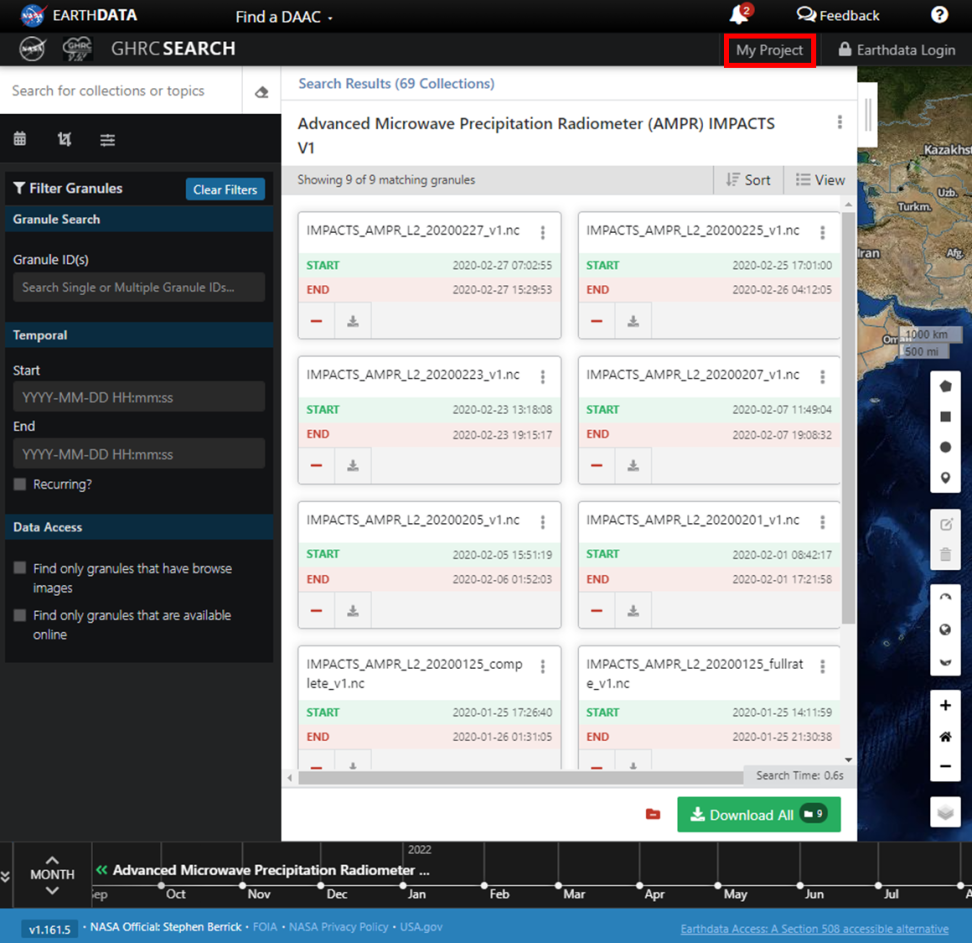 Screenshot with the "My Projects" button highlighted in a red box.