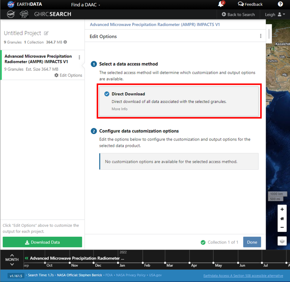 Screenshot with the Direct Download selection highlighted in a red box.