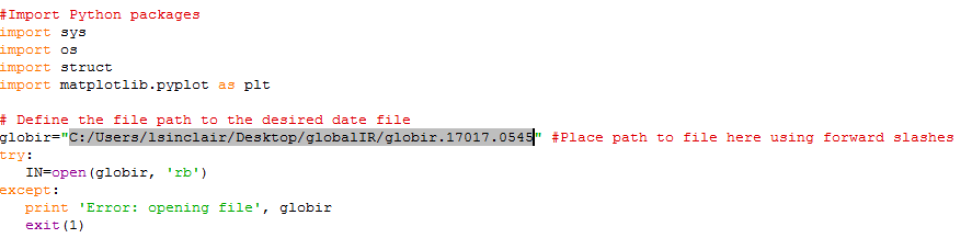 Screenshot of code block