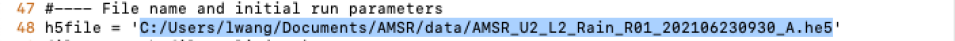 Screenshot of code block with file path highlighted