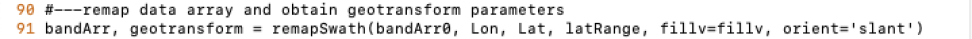 Screenshot of code block for remap