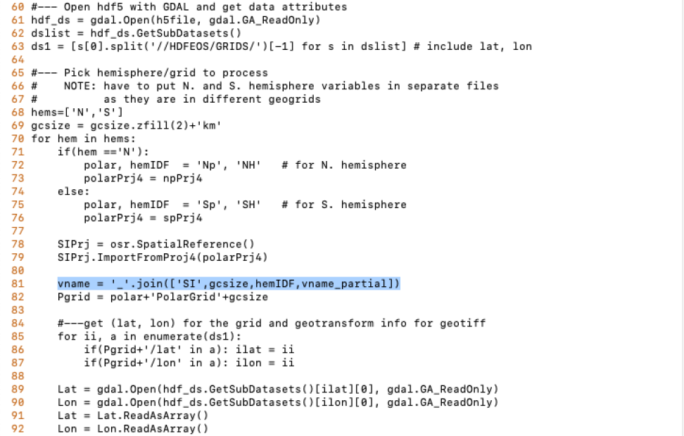 Screenshot of code block with parameters highlighted.